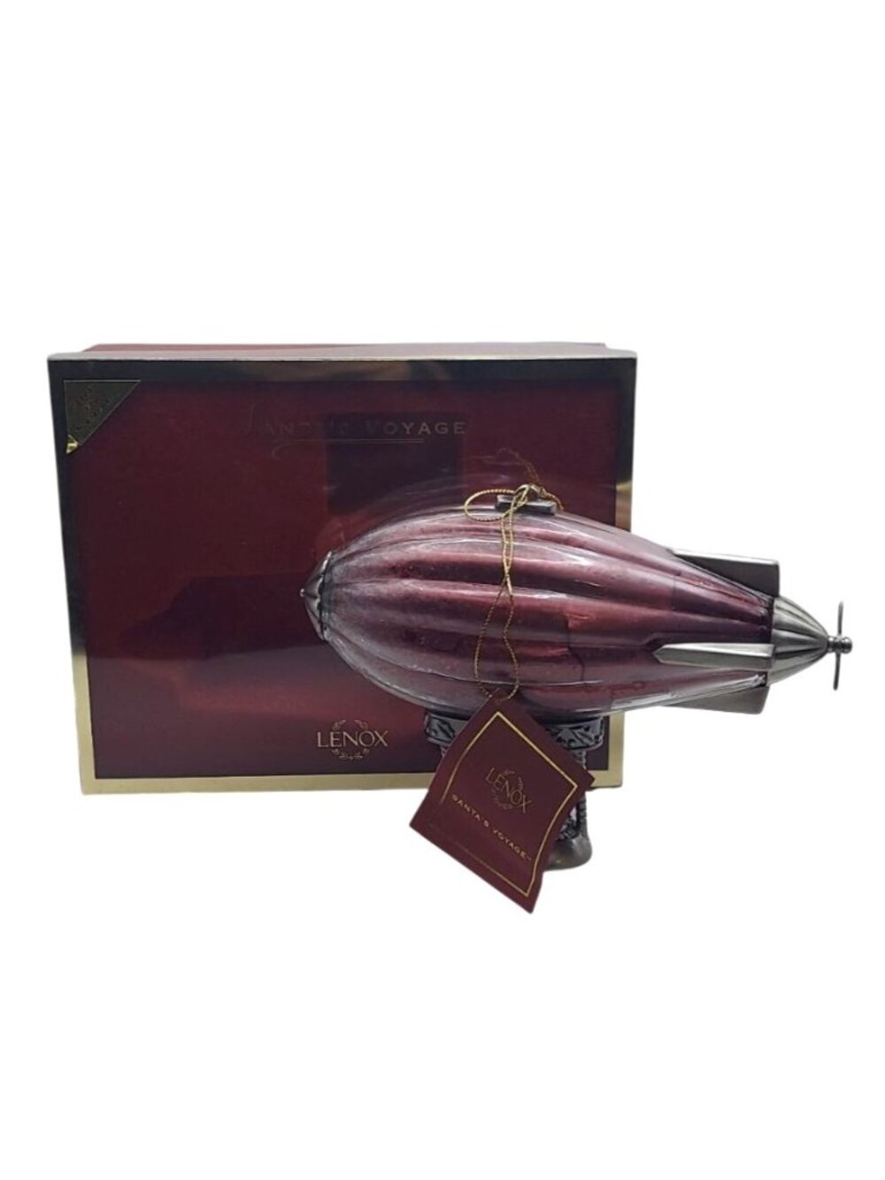 Lenox Zeppelin Blimp Christmas Ornament Santas Voyage 2000 Pewter Resin With Box